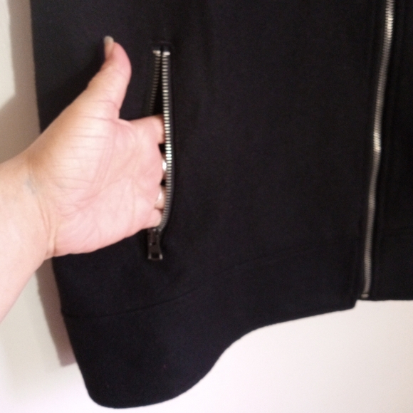 Banana Republic black wool longline moto vest women's size medium - Picture 3 of 7